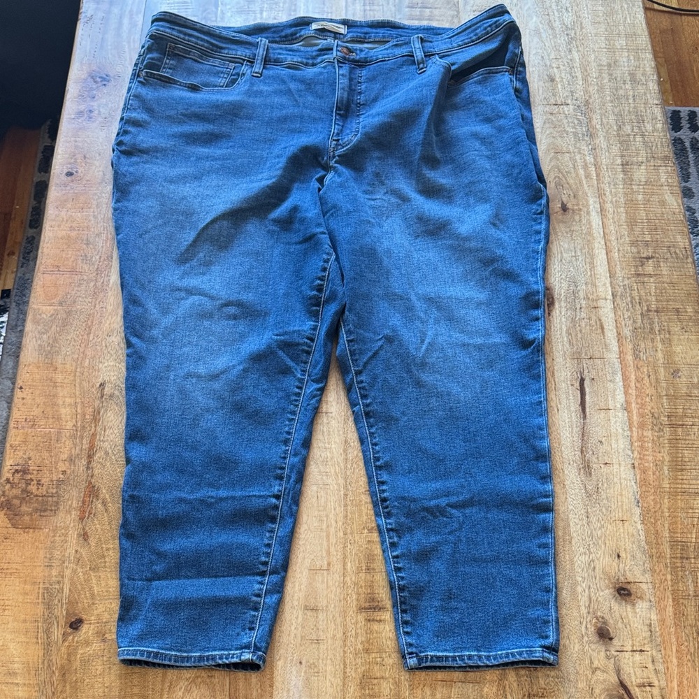 Madewell Women's Blue cotton blend CURVY ROADTRIPPER Skinny denim Jeans 28W NWT
